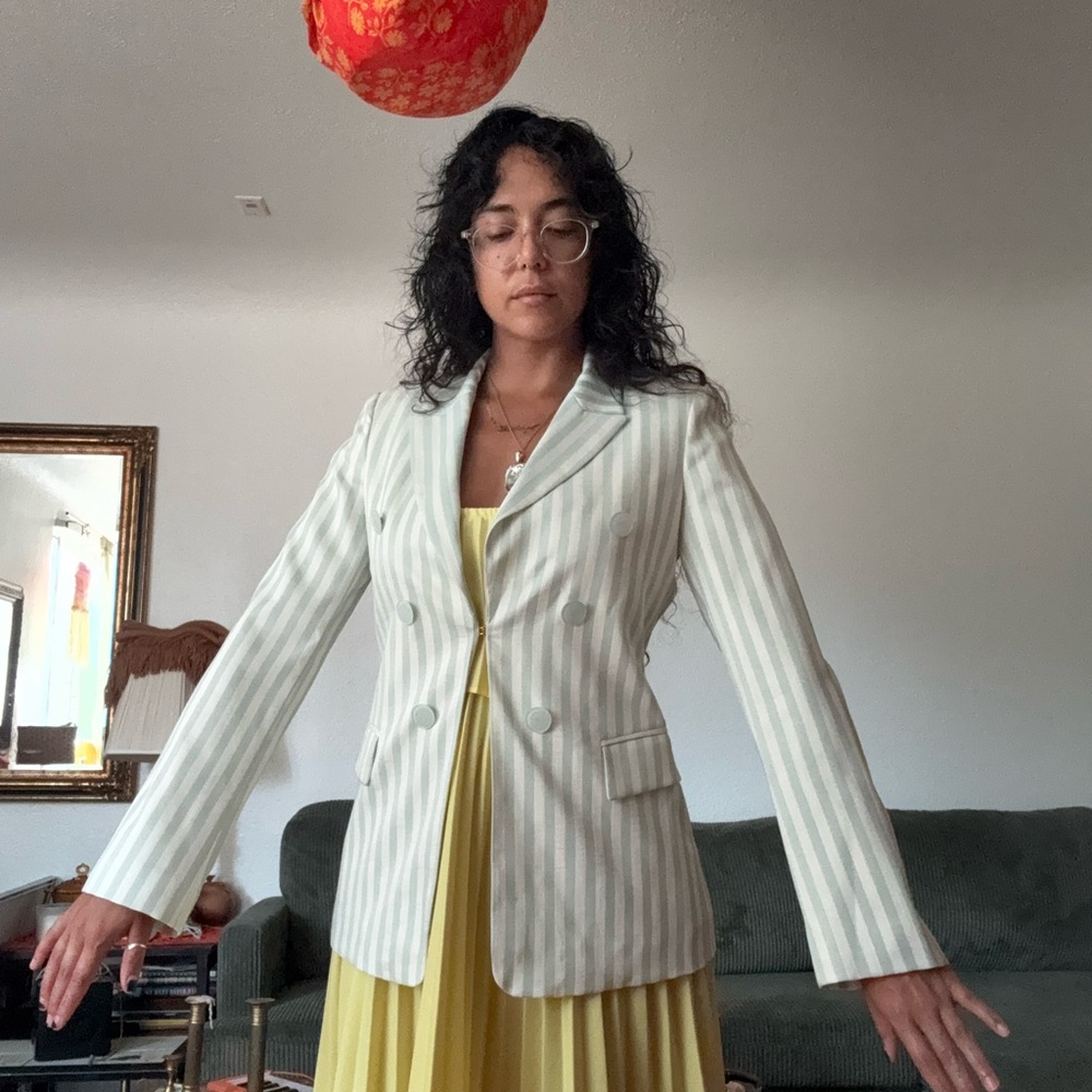 Marciano Light Blue and White Striped Suit Set S/M NET - Picture 2 of 7